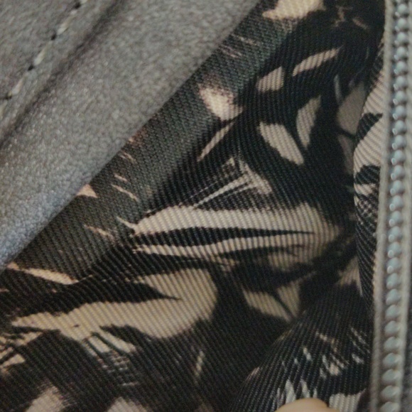 Jessica Simpson Blue Gray Leather Fringed  And Studded Crossbody Handbag Purse - Picture 12 of 14